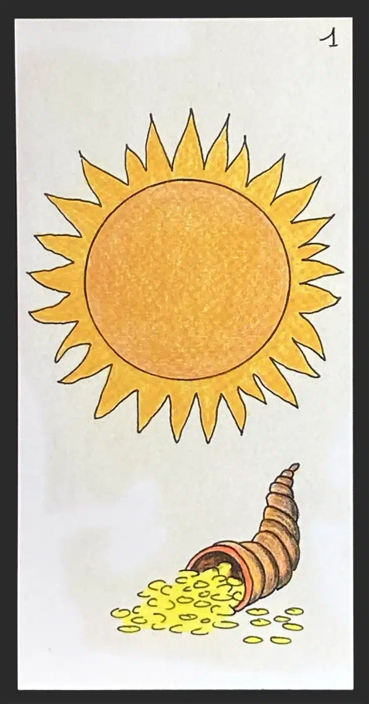 Le soleil - Carte n°1 de l'Oracle Gé