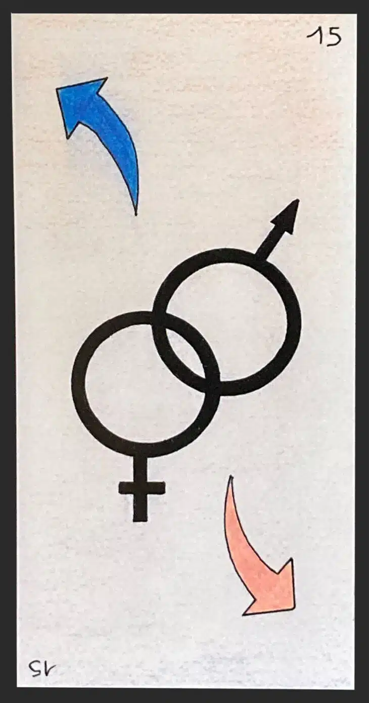 Les symboles sexuels - Carte n°15 de l'Oracle Gé