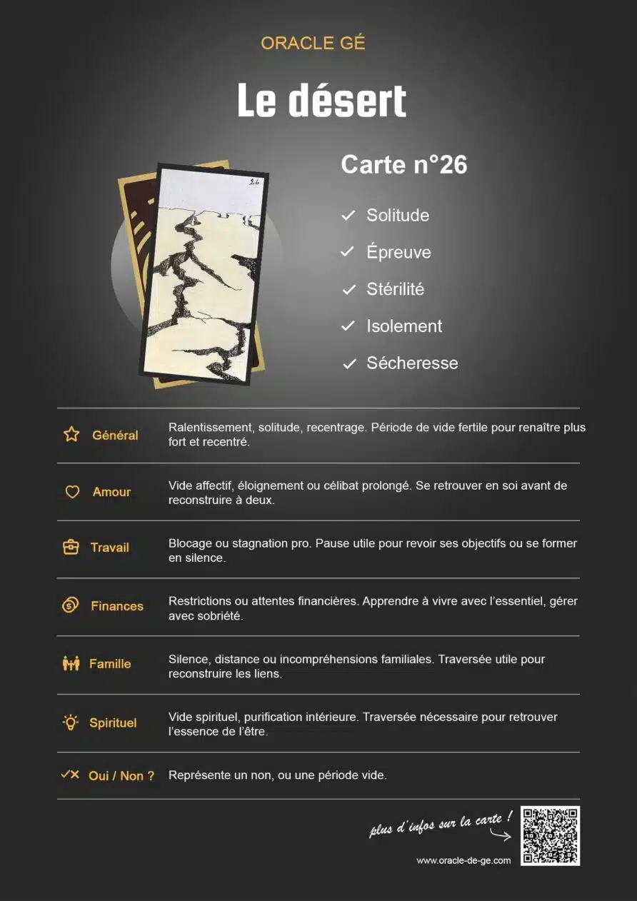 Le Désert (26) Oracle Gé : Signification