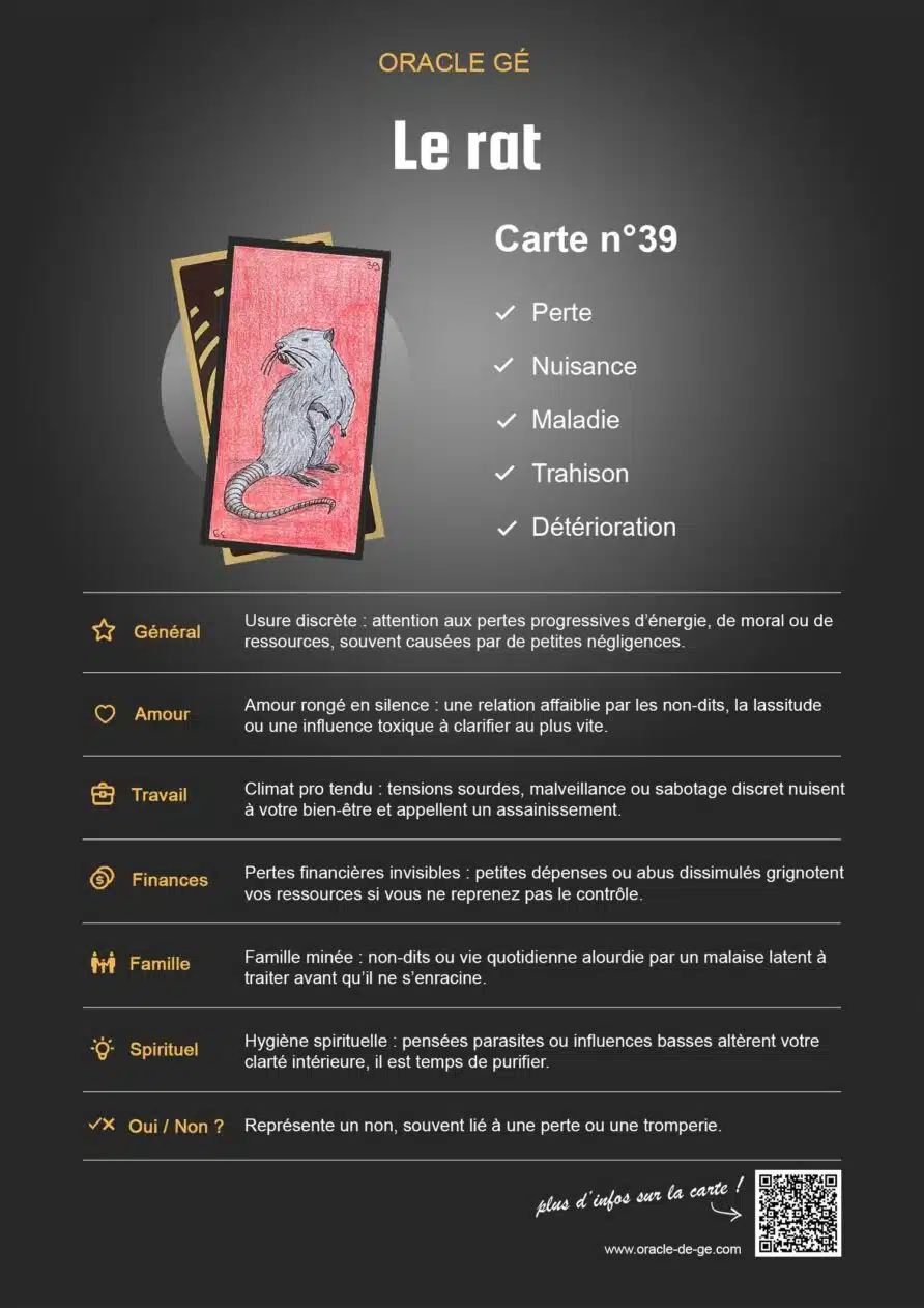 Le Rat (39) Oracle Gé : Signification