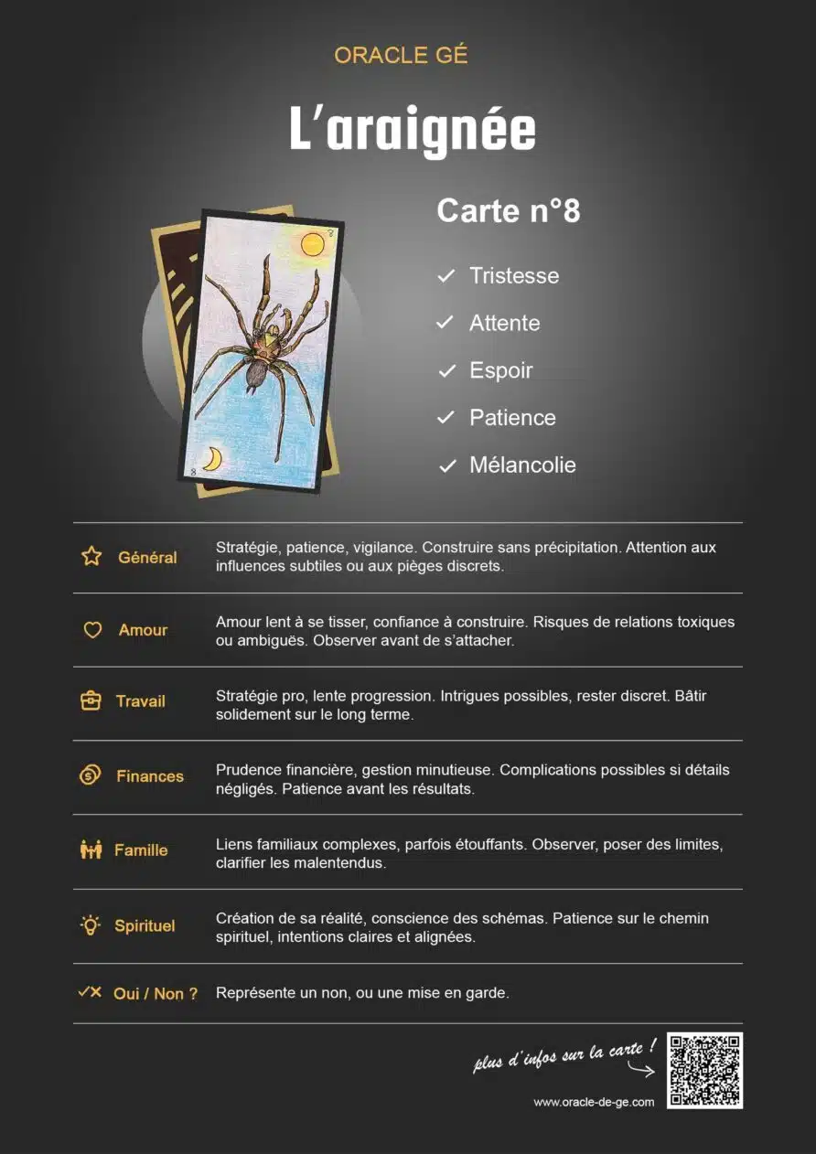 L'Araignée (8) Oracle Gé : Signification